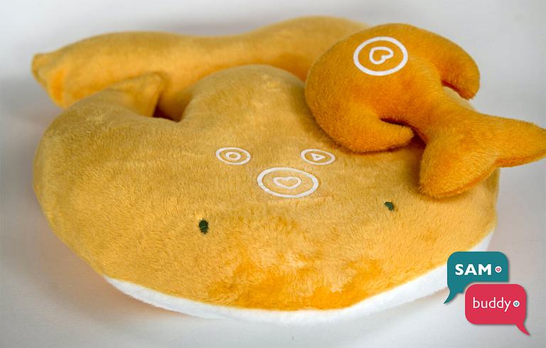 Zachte, allergievrije Vertelknuffel SAMbuddy en de mini voor rollenspel Vertelknuffel SAMbuddy