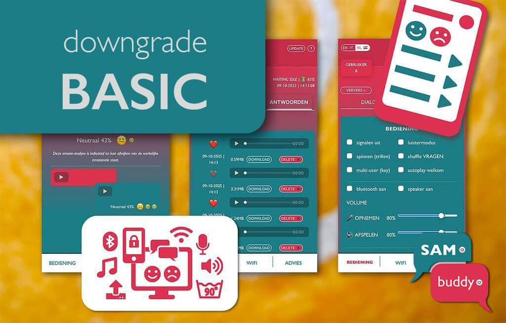 Basic functies om te luisteren beschikbaar in de app