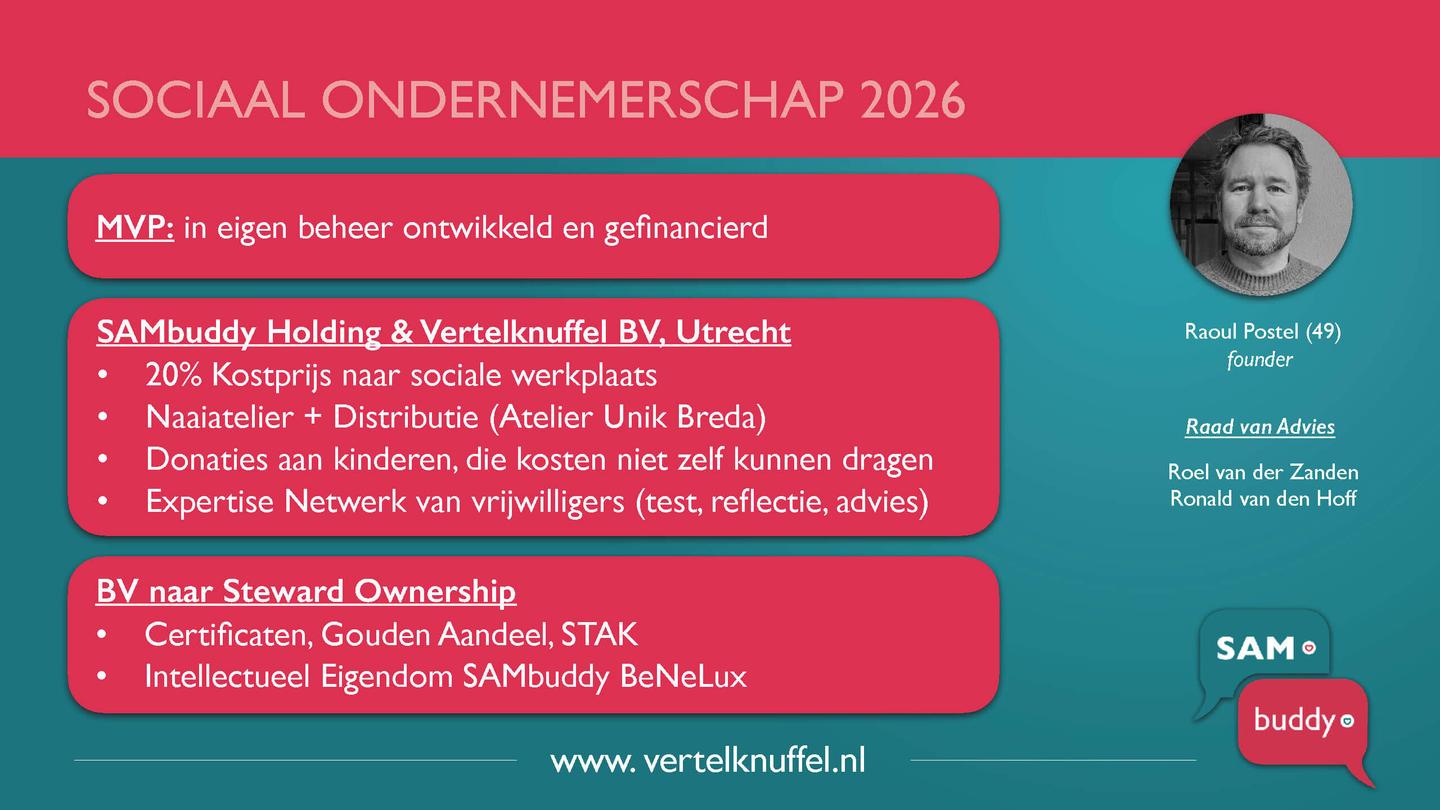 Opzet onderneming Vertelknuffel SAMbuddy