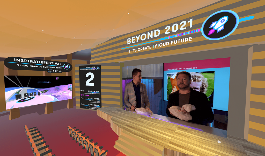 Nick van Breda en Raoul Postel hebben op het Inspiratiefestival van Stichting ICTU, de ict-organisatie van de overheid, een mooie lezing gegeven over de de ontwikkeling van de Vertelknuffel Sambuddy. Deze werd als livestream uitgezonden naar de bezoekers, maar men kon deze lezing ook in Virtual Reality bijwonen. Veel dank aan ICTU voor deze prachtige gelegenheid! Lezing in VR op Event van Stichting ICTU